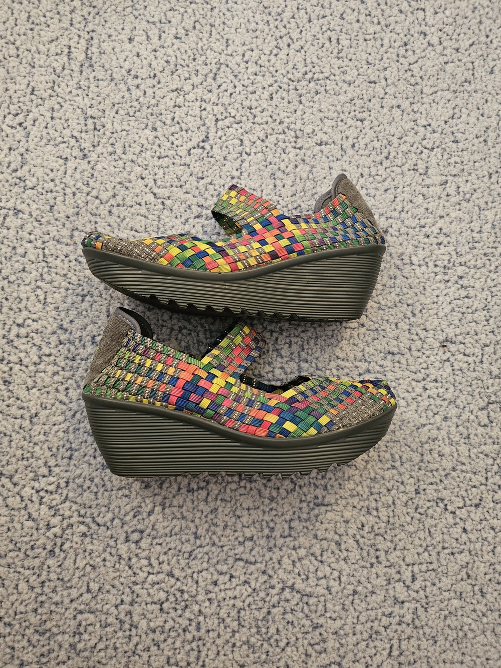 St. John's Bay Multicolor Woven Mary Jane Wedge - Picture 2 of 6